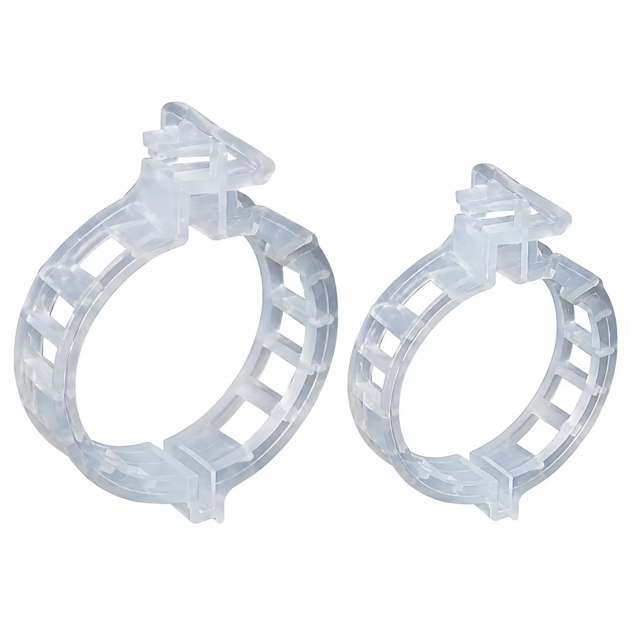 Translucent Plastic Clamp Rings Tomātu klipši 23mm balti 50gab