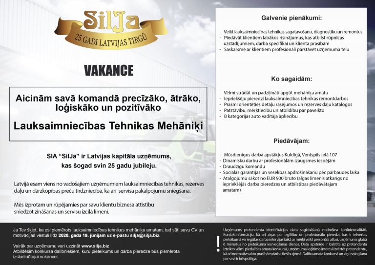 Silja Vakance mehanikis LABOTS 3